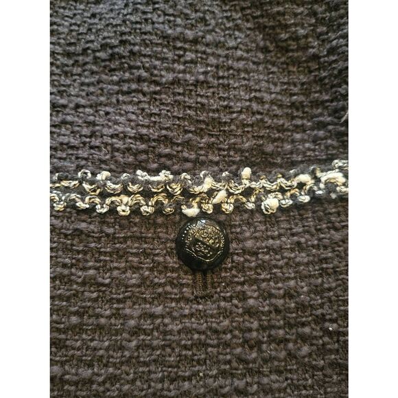 Talbots Jacket Women's 12 Black Cotton Tweed Contrast Trim Dress Business - Picture 4 of 7